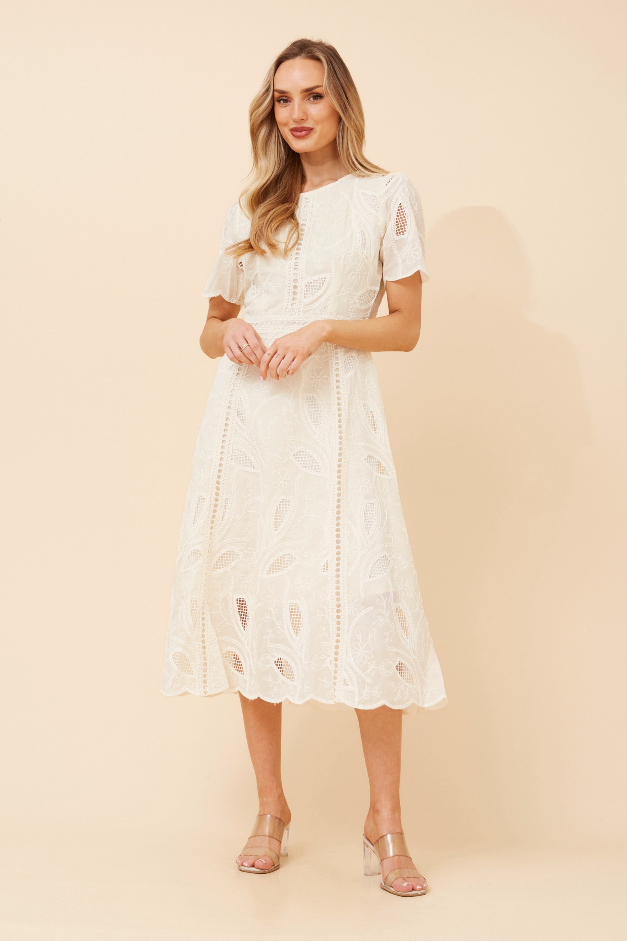 ESMERALDA EMBROIDERY MIDI DRESS