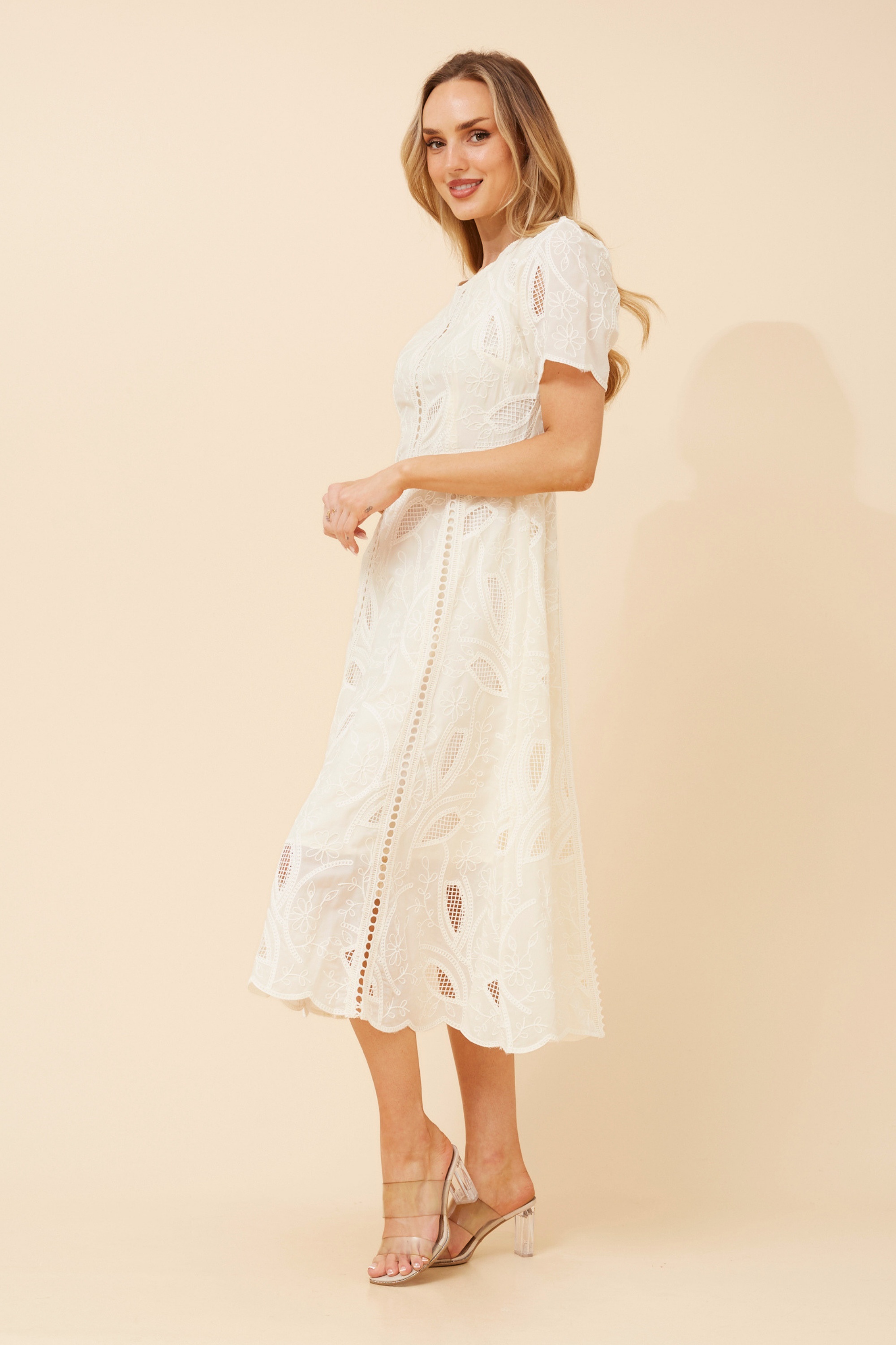 ESMERALDA EMBROIDERY MIDI DRESS