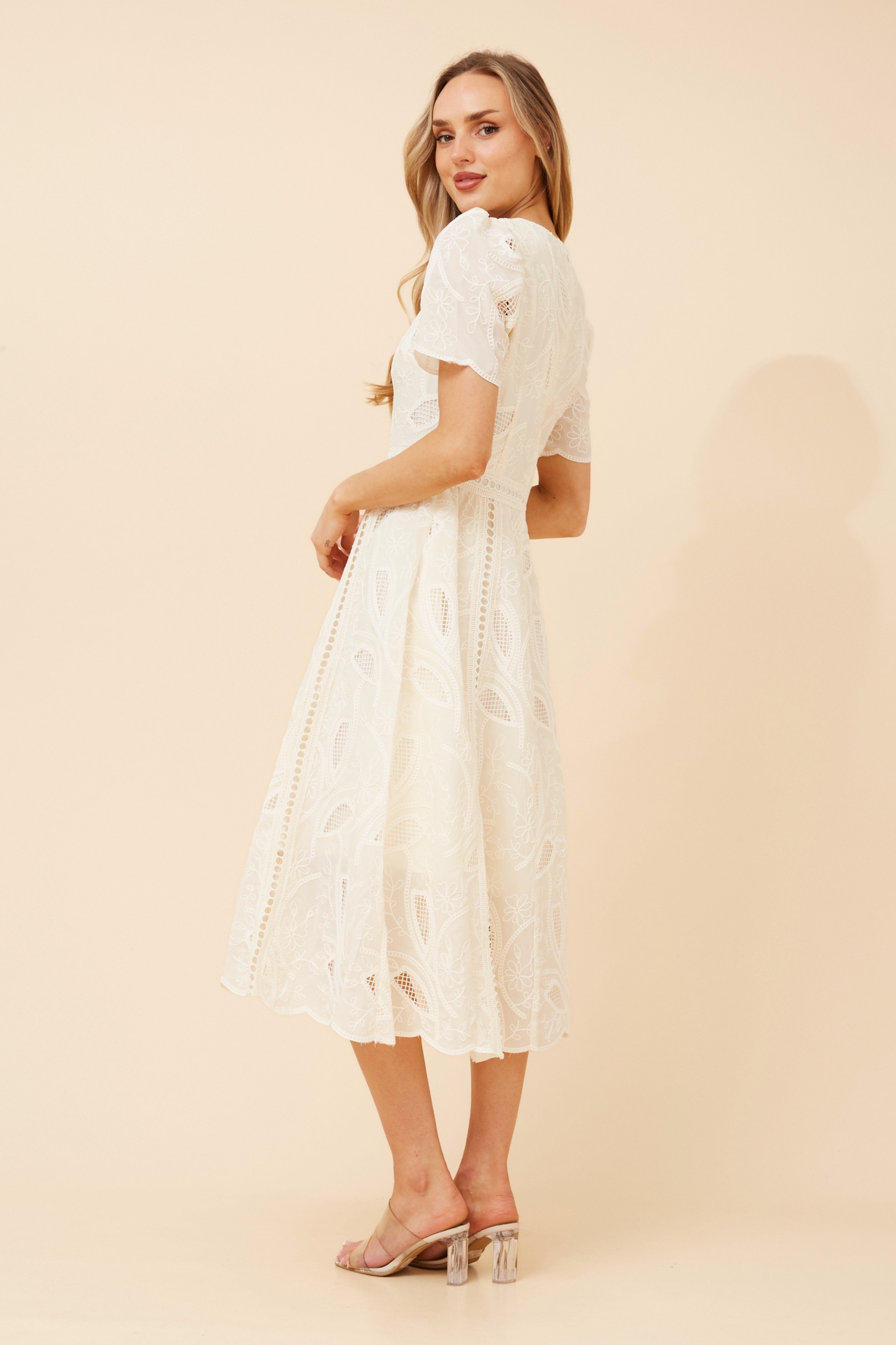 ESMERALDA EMBROIDERY MIDI DRESS