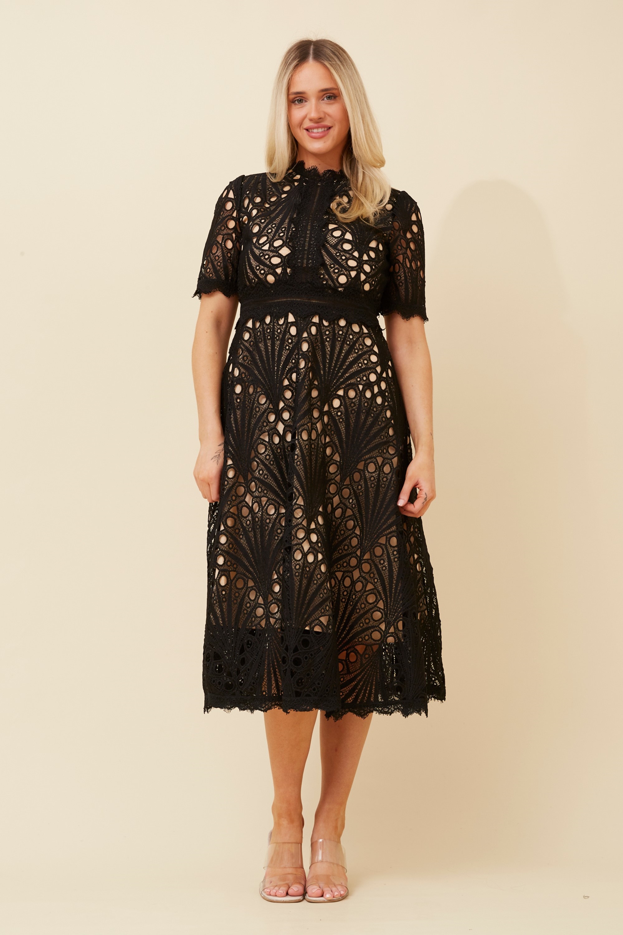 ESMERALDA LACE MIDI DRESS