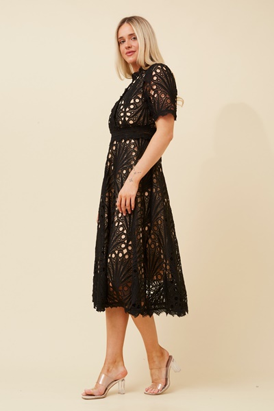 ESMERALDA LACE MIDI DRESS