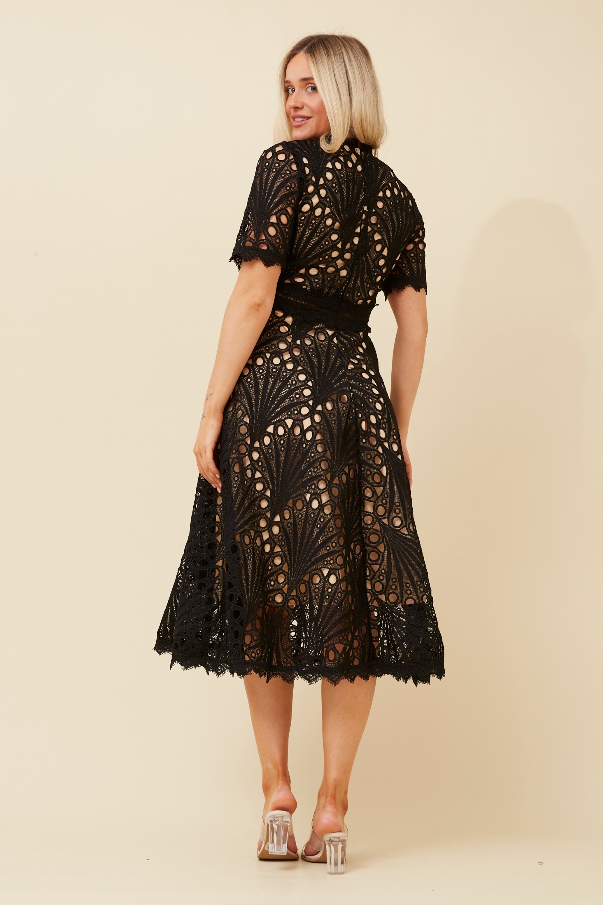 ESMERALDA LACE MIDI DRESS