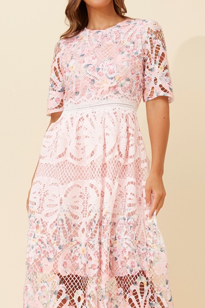 ESMERALDA LACE MIDI DRESS