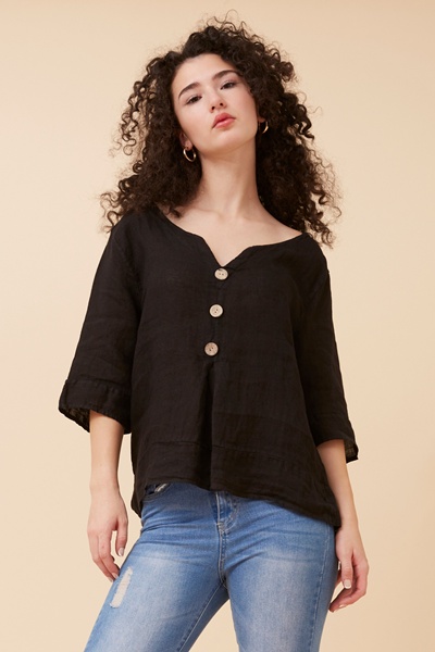 ETNA SOLID LINEN TOP
