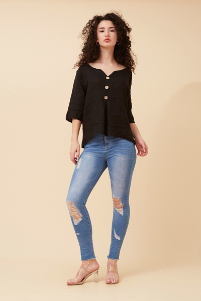 ETNA SOLID LINEN TOP