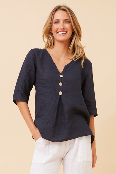ETNA SOLID LINEN TOP