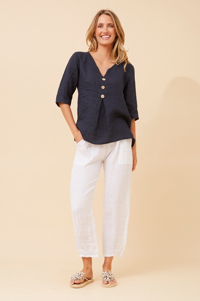 ETNA SOLID LINEN TOP