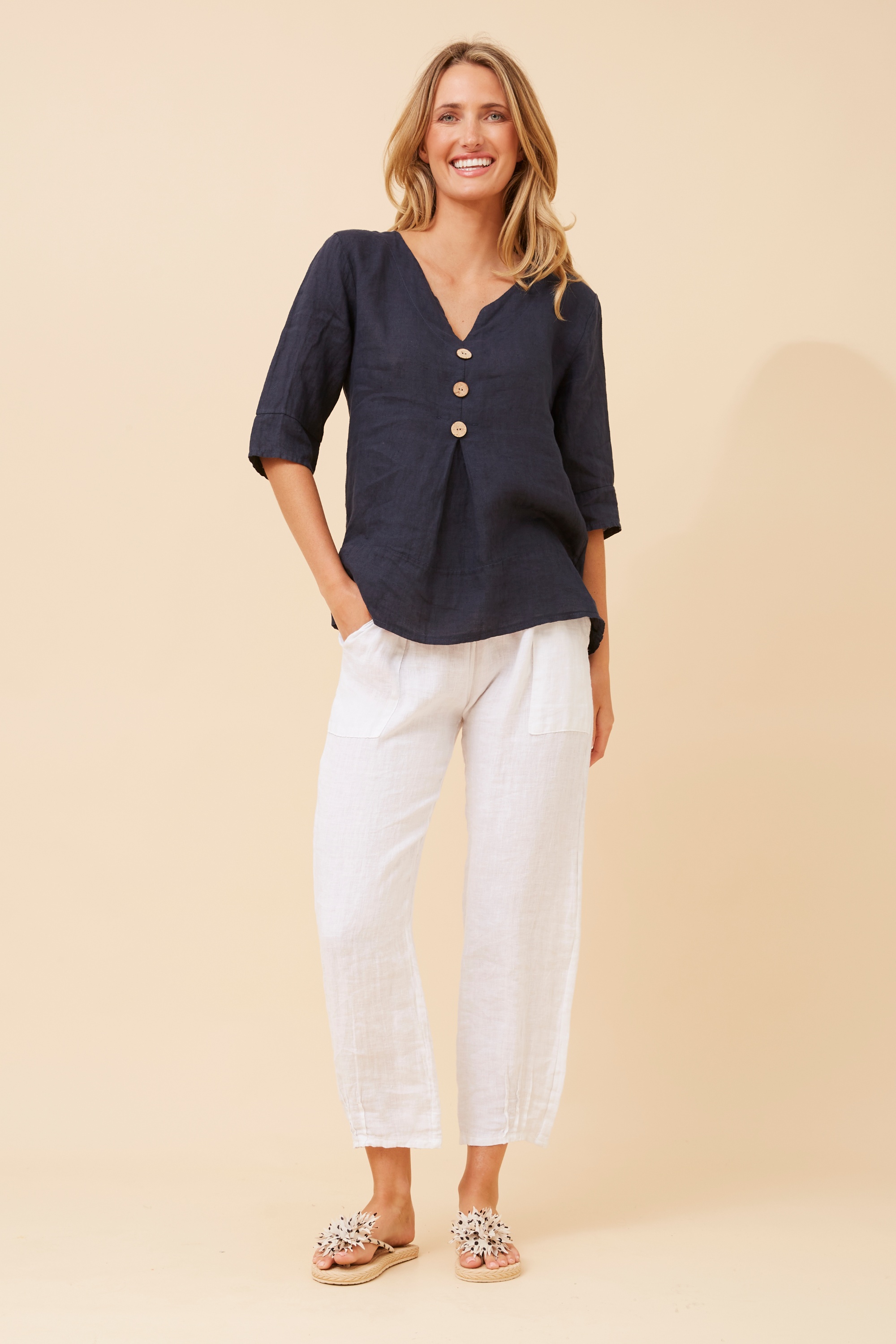 ETNA SOLID LINEN TOP