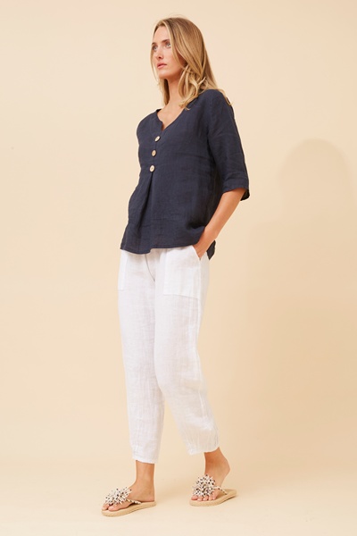 ETNA SOLID LINEN TOP