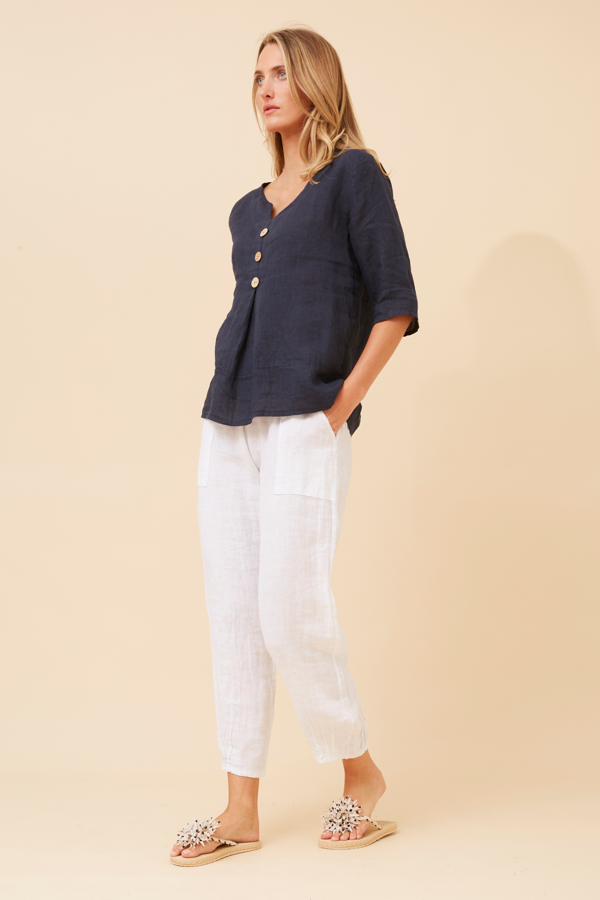 ETNA SOLID LINEN TOP