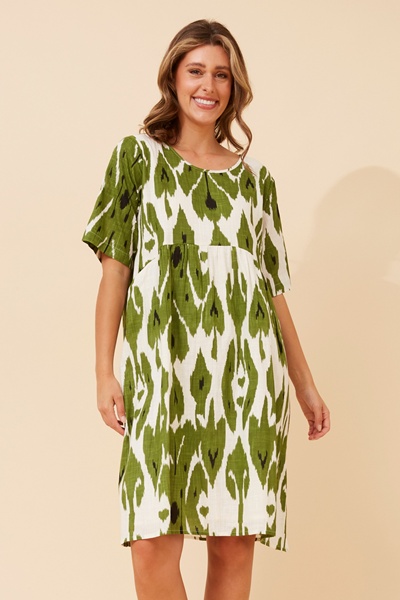 EUGENIE ABSTRACT PRINT DRESS