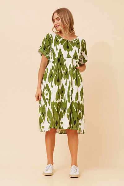 EUGENIE ABSTRACT PRINT DRESS
