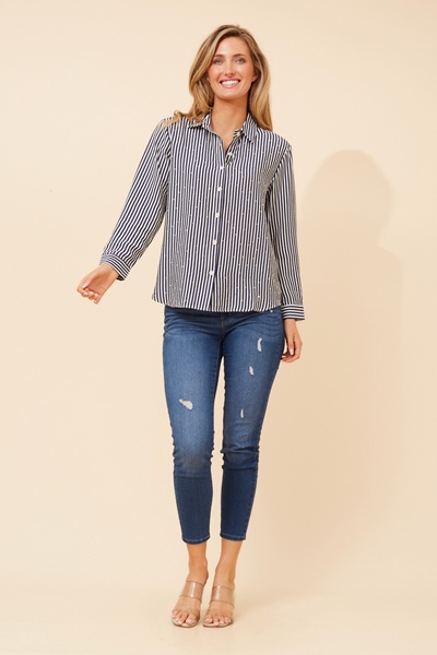 EUNICE STRIPE PRINT SHIRT