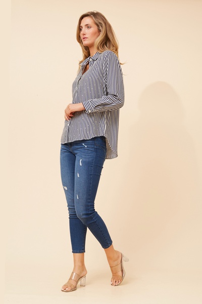 EUNICE STRIPE PRINT SHIRT