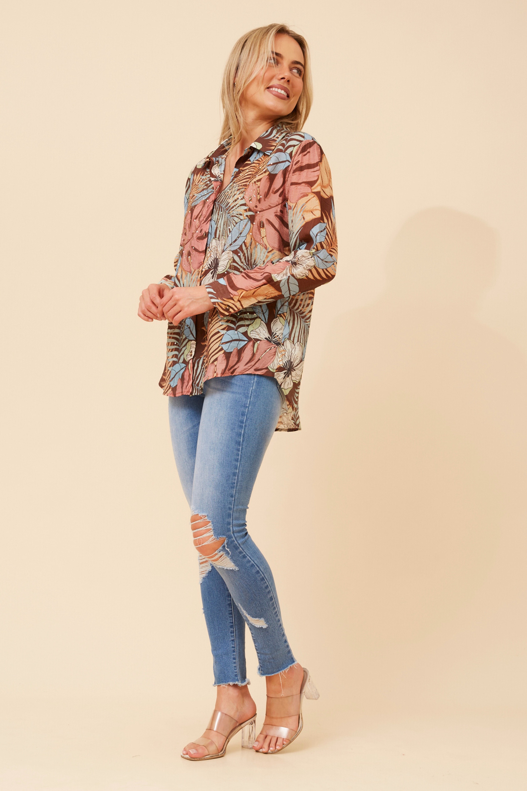 EUNICE TROPICAL PRINT SHIRT
