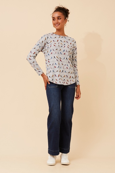 EVA BIRD PRINT TOP