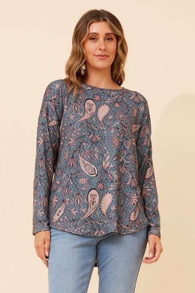 EVA PAISLEY PRINT TOP