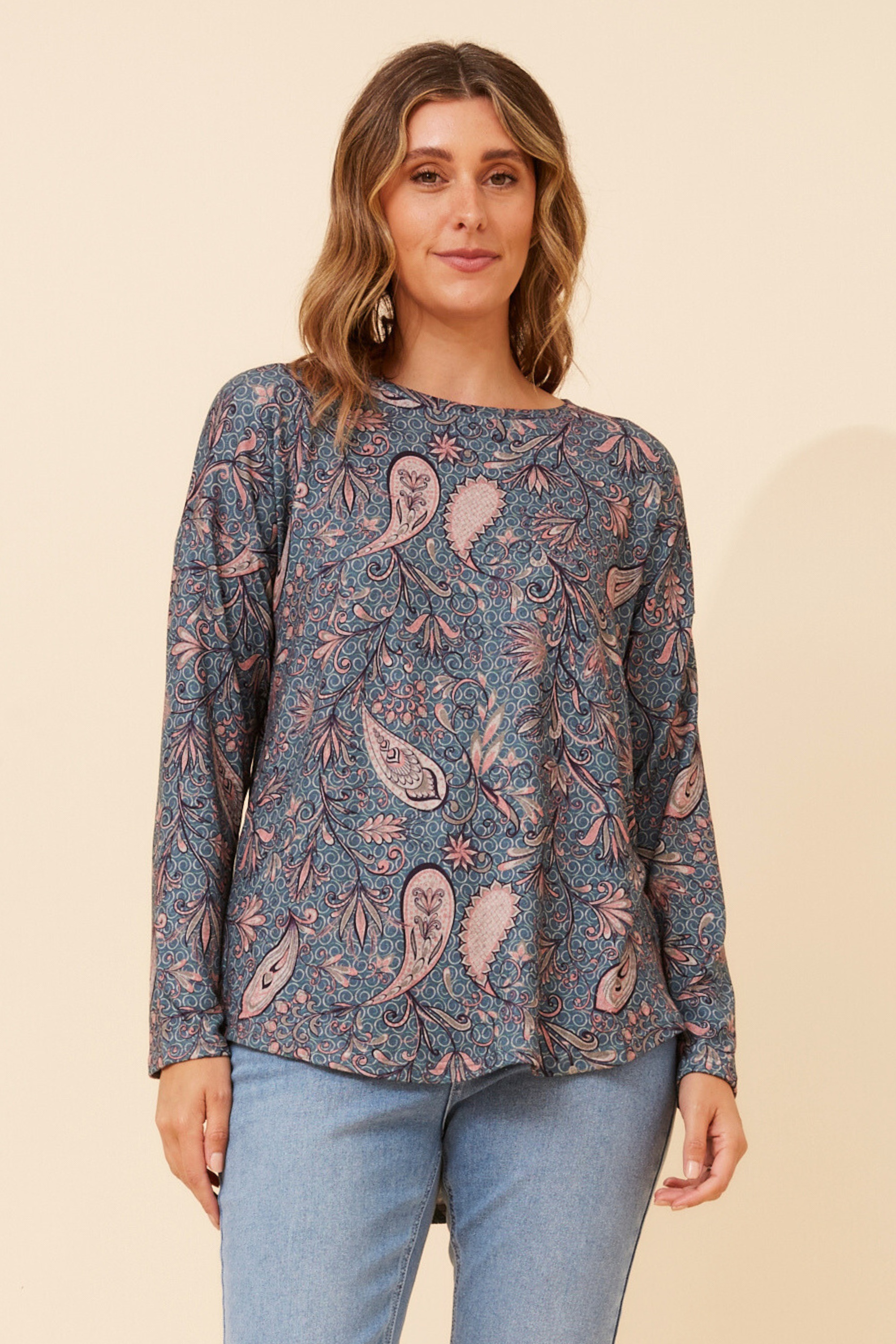 EVA PAISLEY PRINT TOP