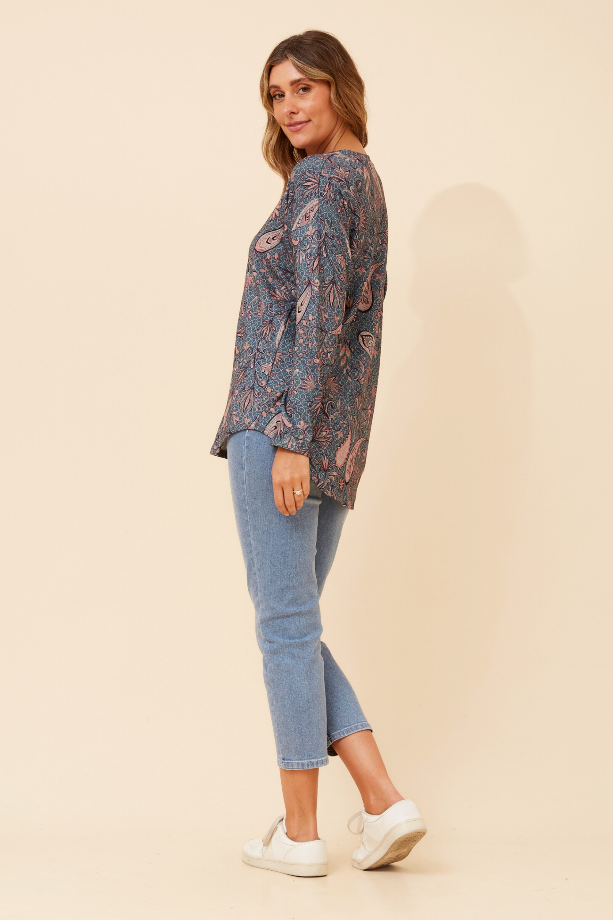 EVA PAISLEY PRINT TOP