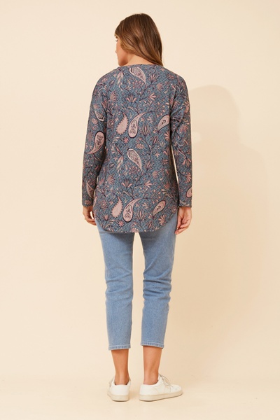 EVA PAISLEY PRINT TOP