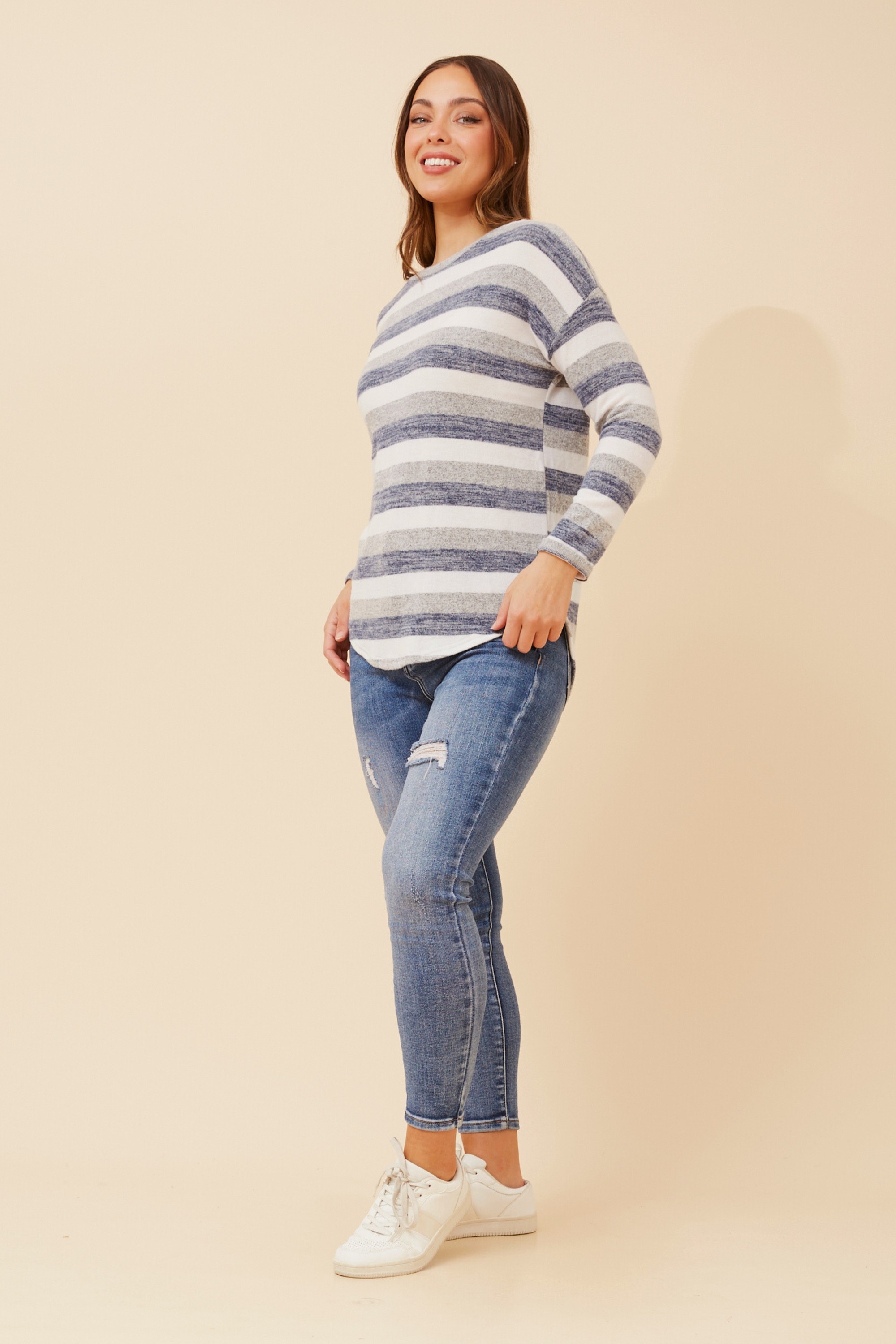 EVA STRIPE PRINT TOP