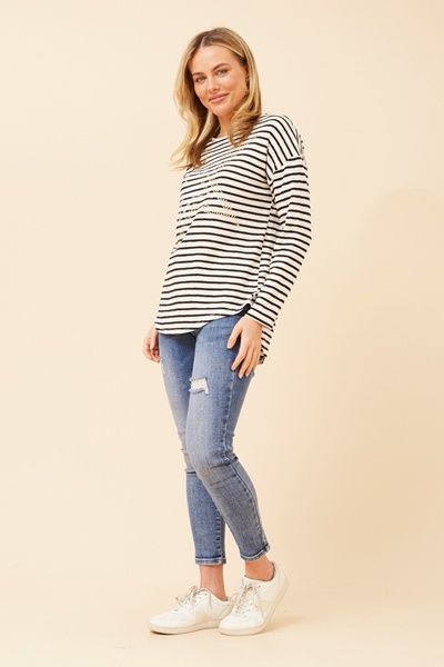 EVA STRIPE PRINT TOP