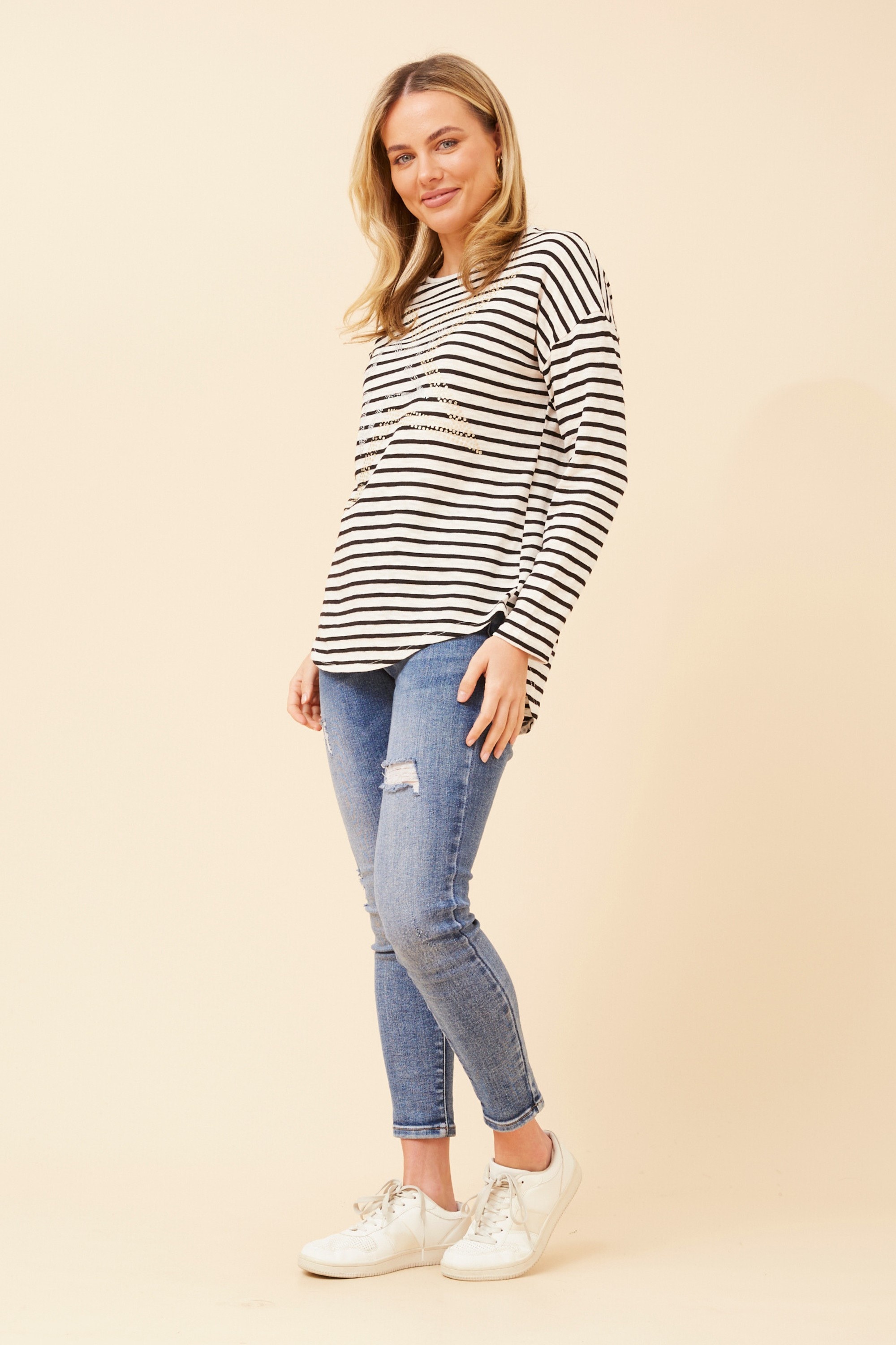 EVA STRIPE PRINT TOP