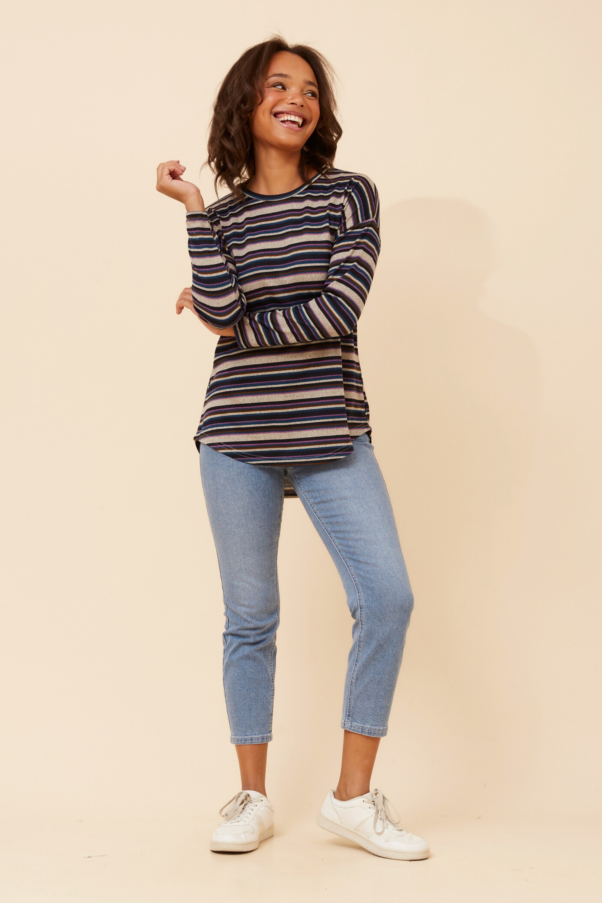 EVA STRIPE PRINT TOP