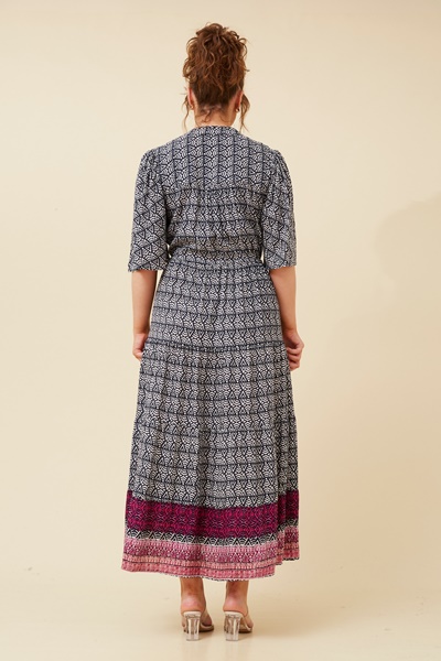EVANDA BORDER PRINT DRESS