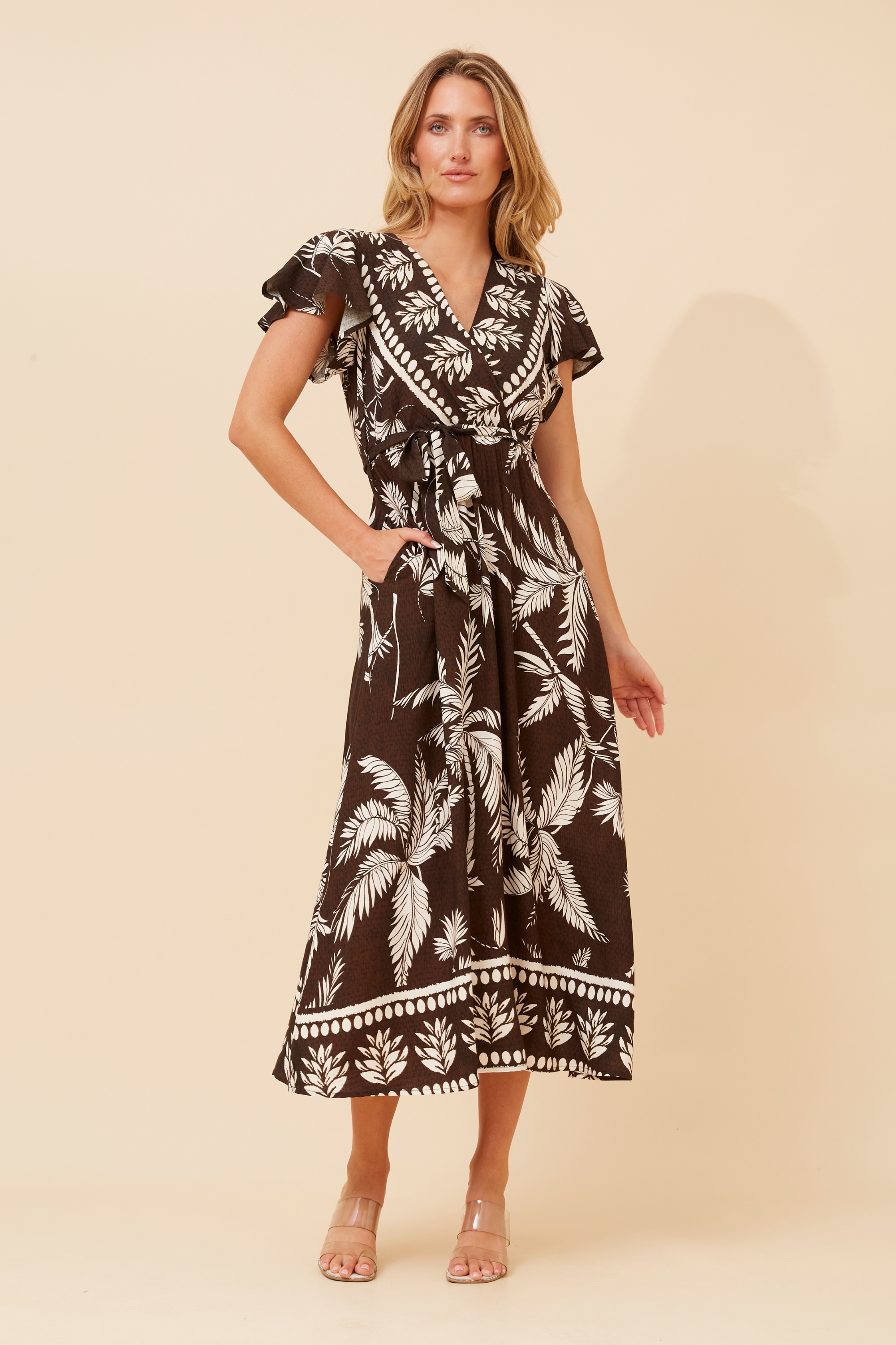 EVARA BORDER PRINT DRESS