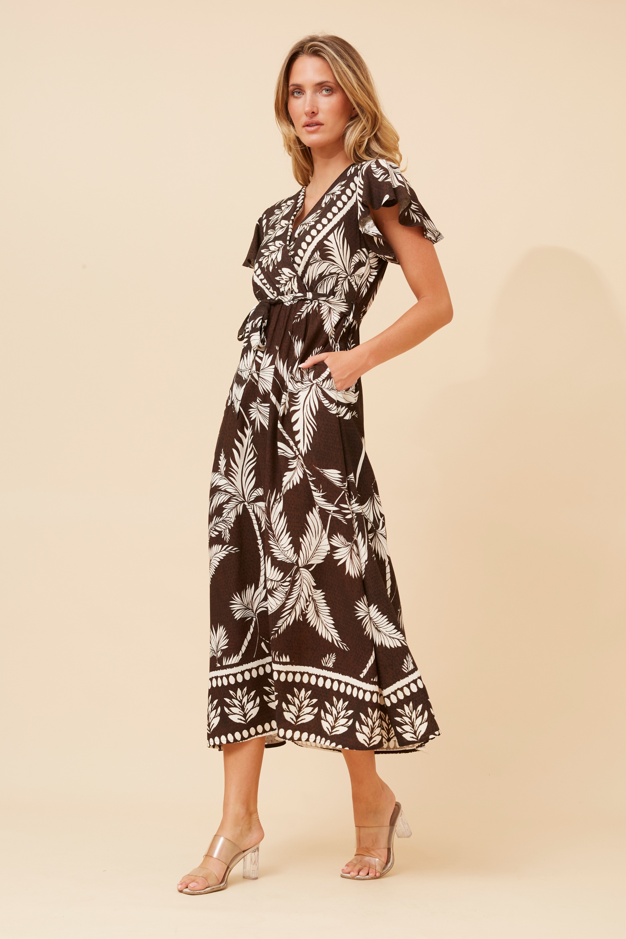 EVARA BORDER PRINT DRESS