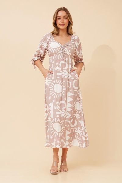 EVE ABSTRACT PRINT MAXI DRESS