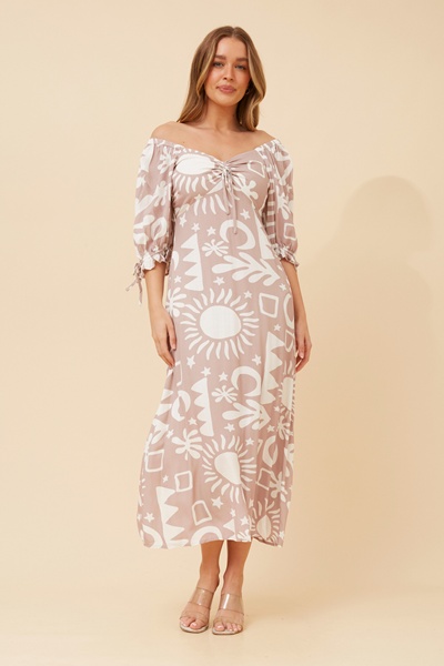 EVE ABSTRACT PRINT MAXI DRESS