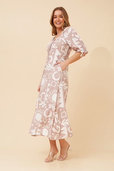 EVE ABSTRACT PRINT MAXI DRESS
