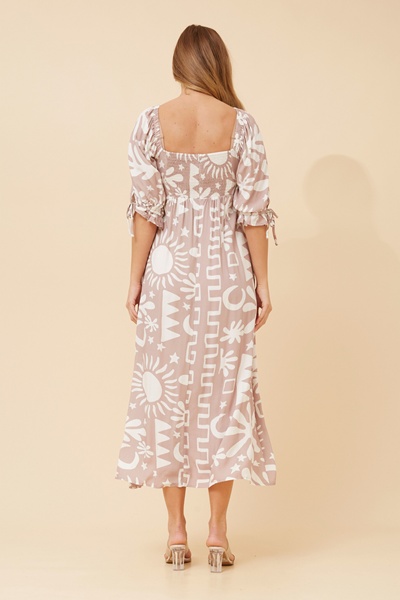 EVE ABSTRACT PRINT MAXI DRESS