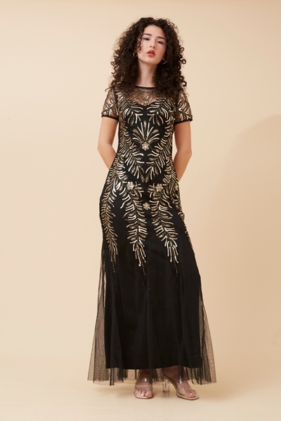 EVELINA SEQUIN MAXI DRESS