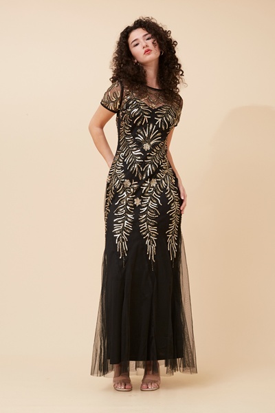 EVELINA SEQUIN MAXI DRESS