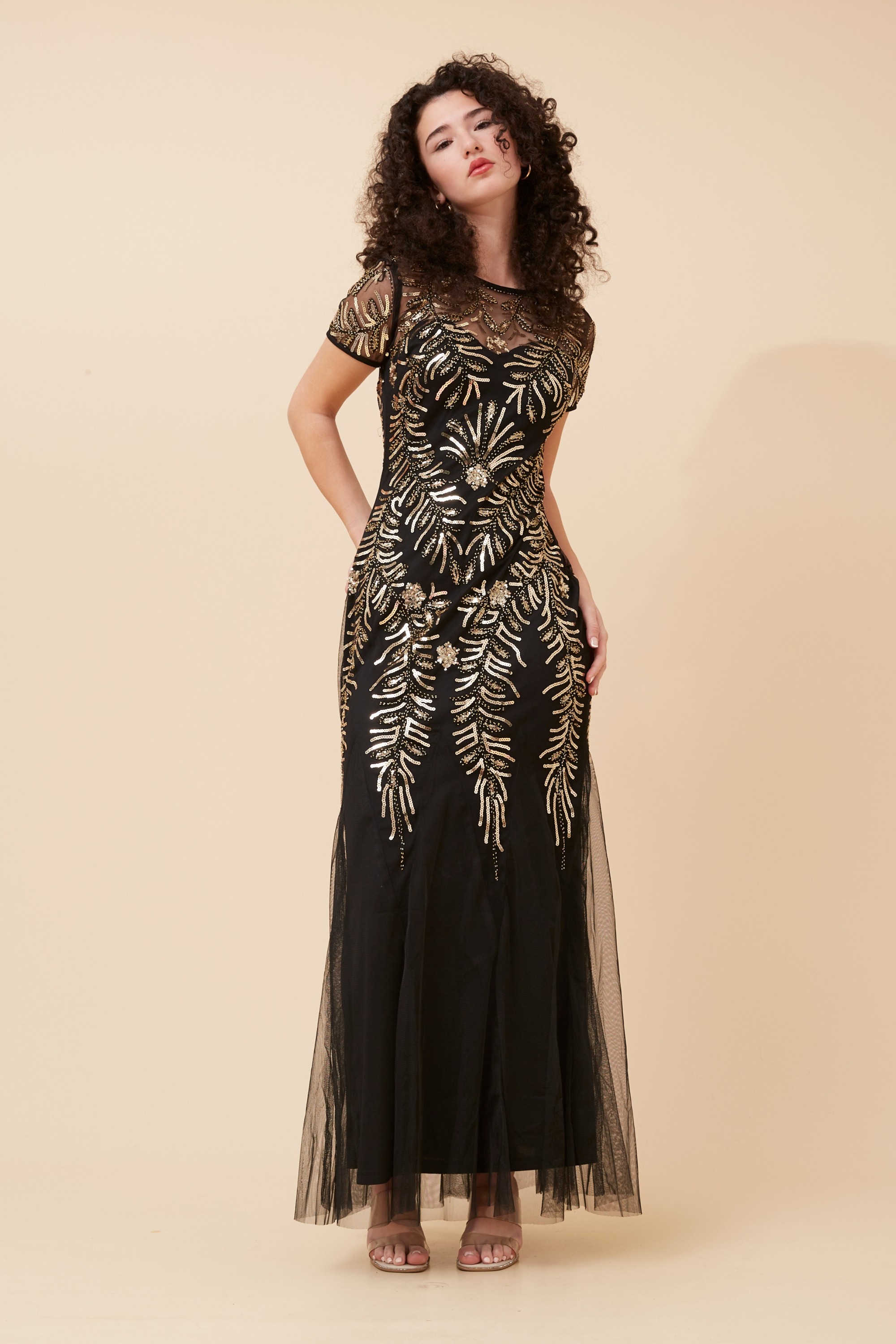 EVELINA SEQUIN MAXI DRESS