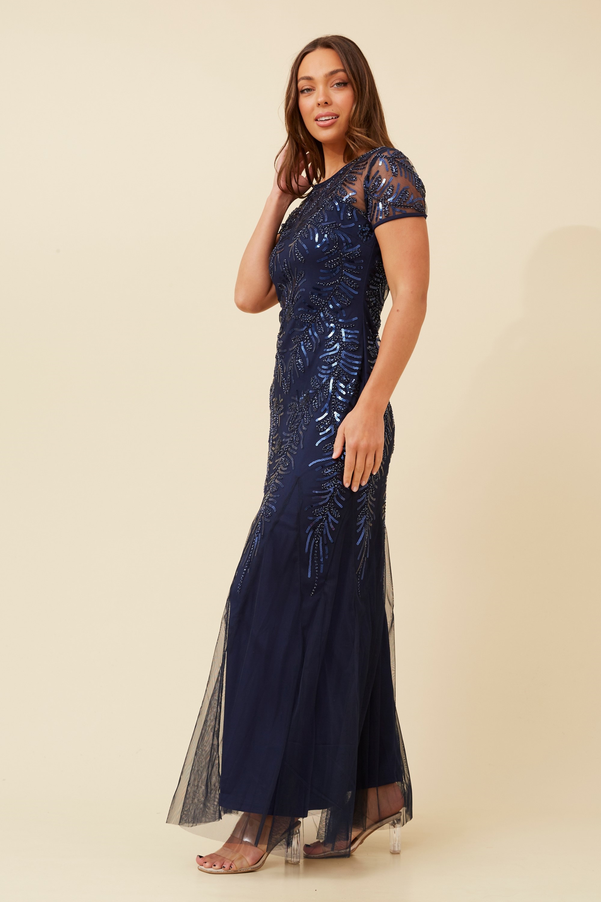 EVELINA SEQUIN MAXI DRESS