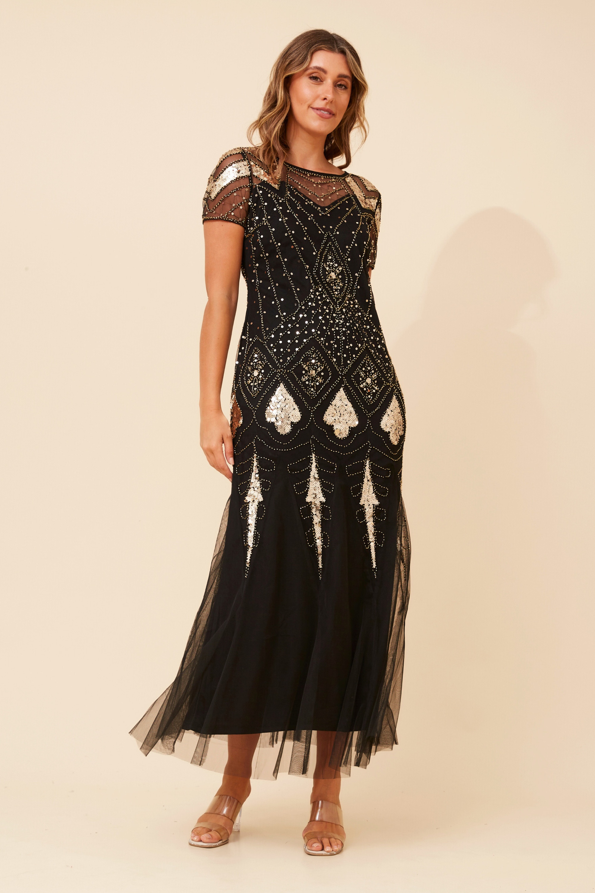 EVELINA SEQUIN MAXI DRESS