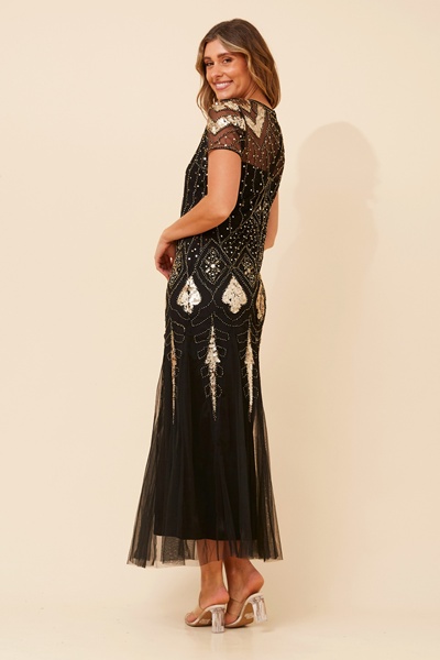 EVELINA SEQUIN MAXI DRESS