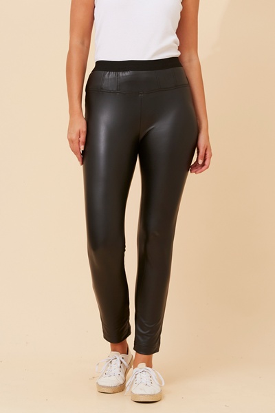 EVIANA VEGAN LEATHER LEGGINS
