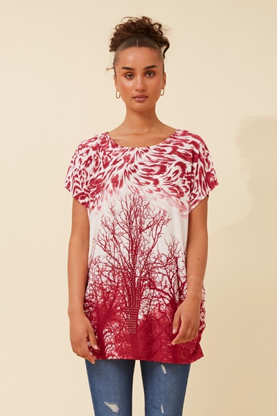 EXCELINA ANIMAL PRINT TOP