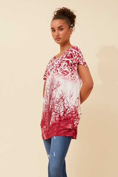 EXCELINA ANIMAL PRINT TOP