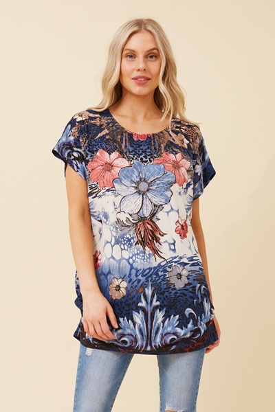 EXCELINA FLORAL PRINT TOP