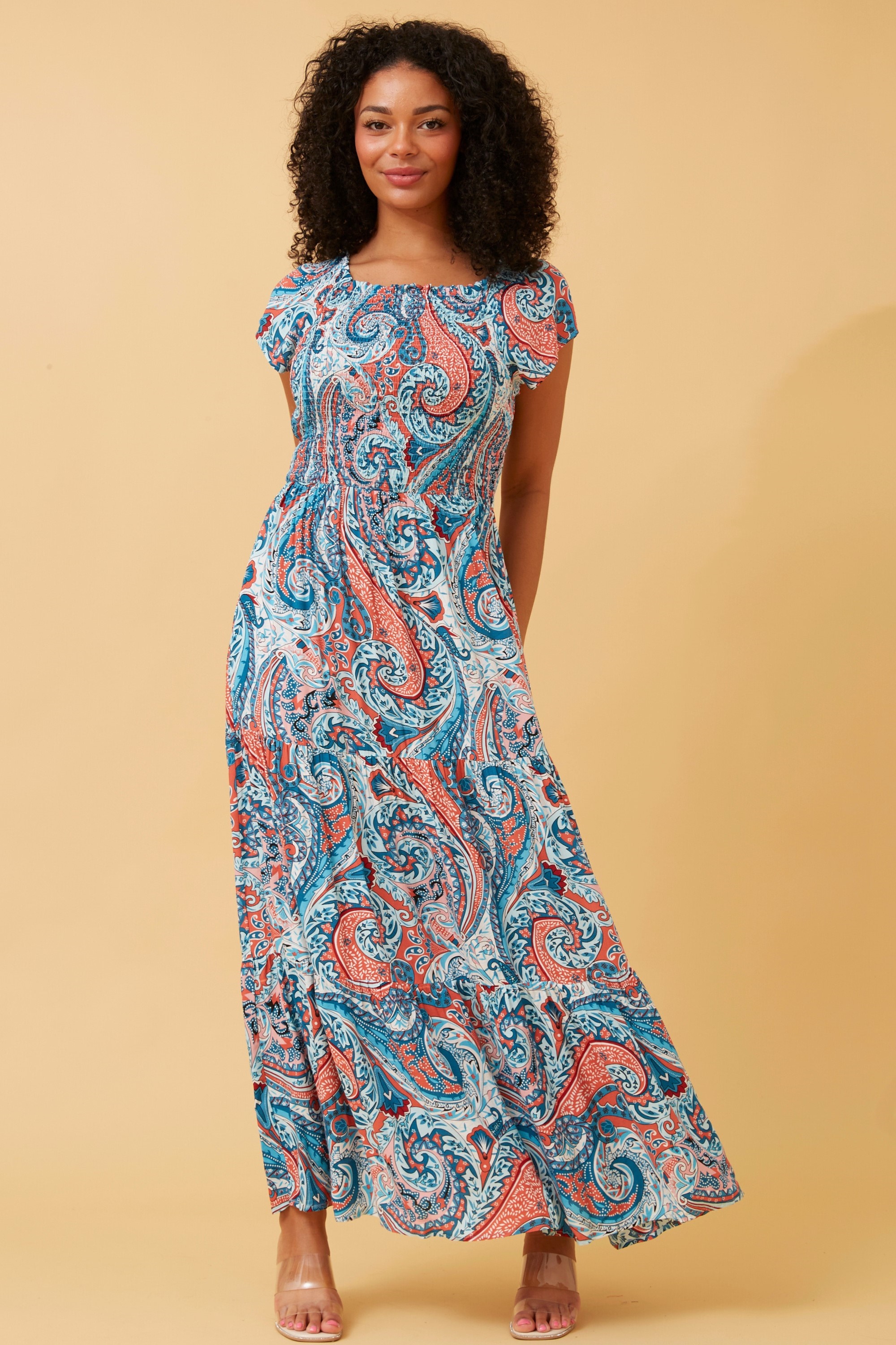 Fabien print hot sale maxi dress coast