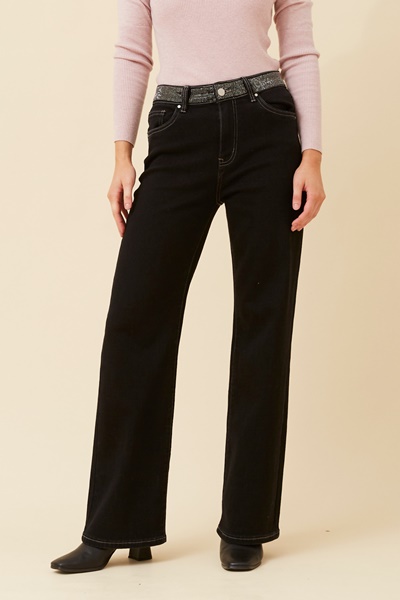 FABIENNE DIAMANTE DENIM PANTS