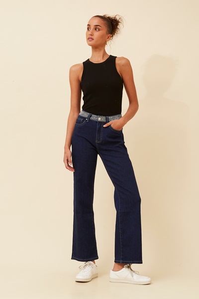FABIENNE DIAMANTE DENIM PANTS