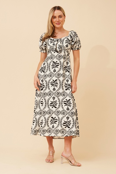 FAITH ABSTRACT MIDI DRESS