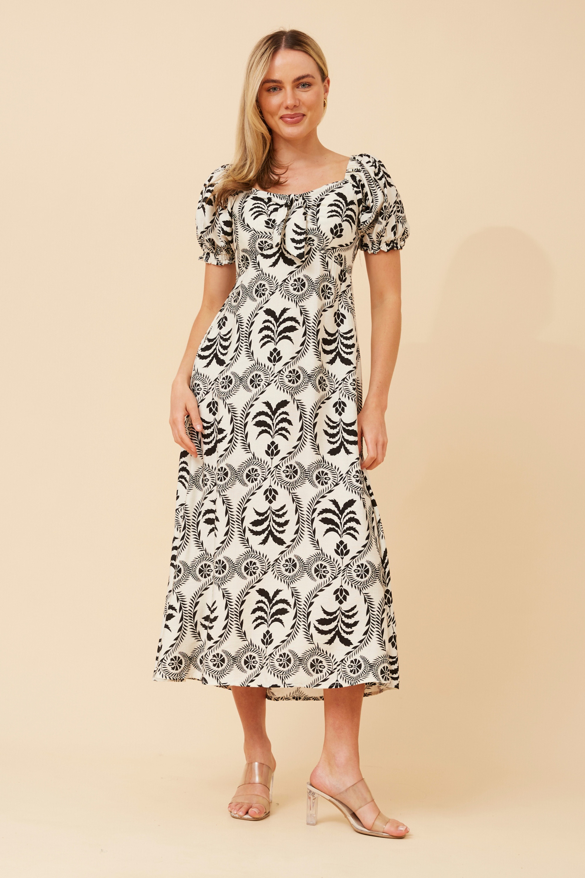 FAITH ABSTRACT MIDI DRESS